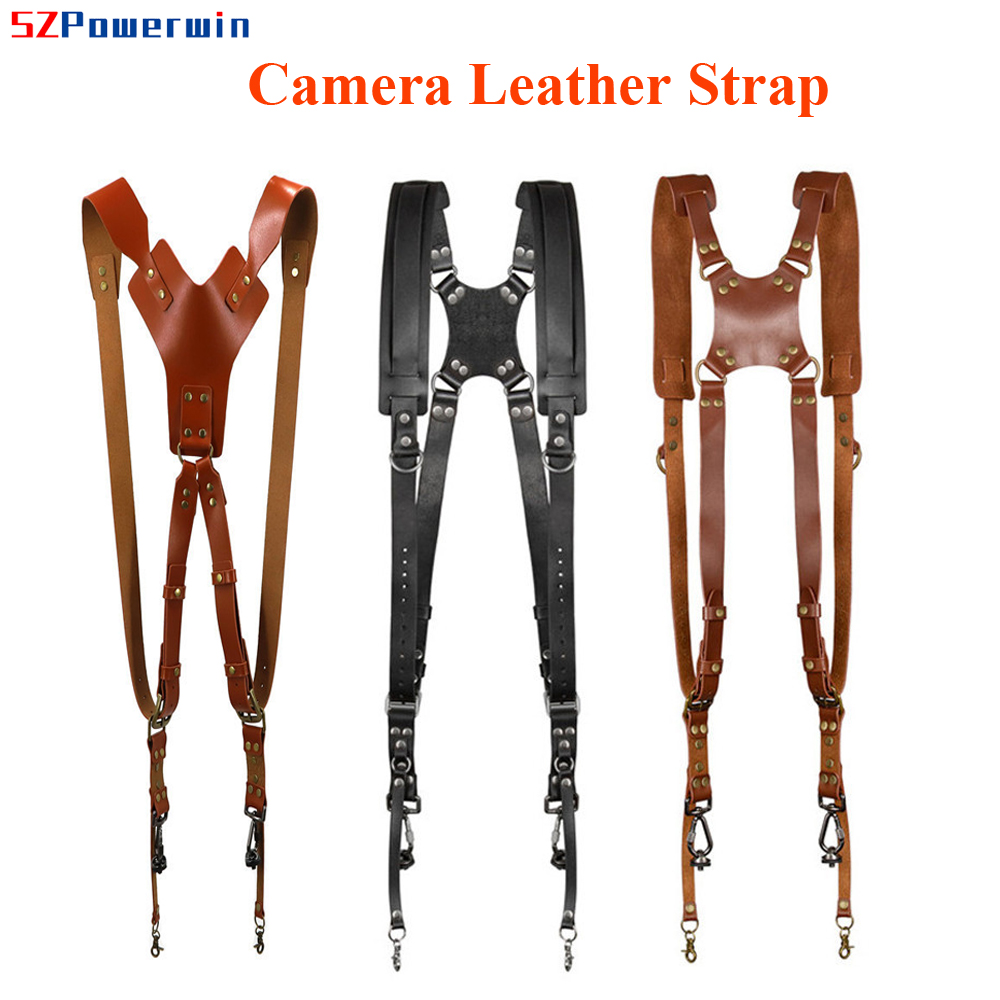 Camera Strap Leather - Powerwin Nuovo cinturino per doppia fotocamera