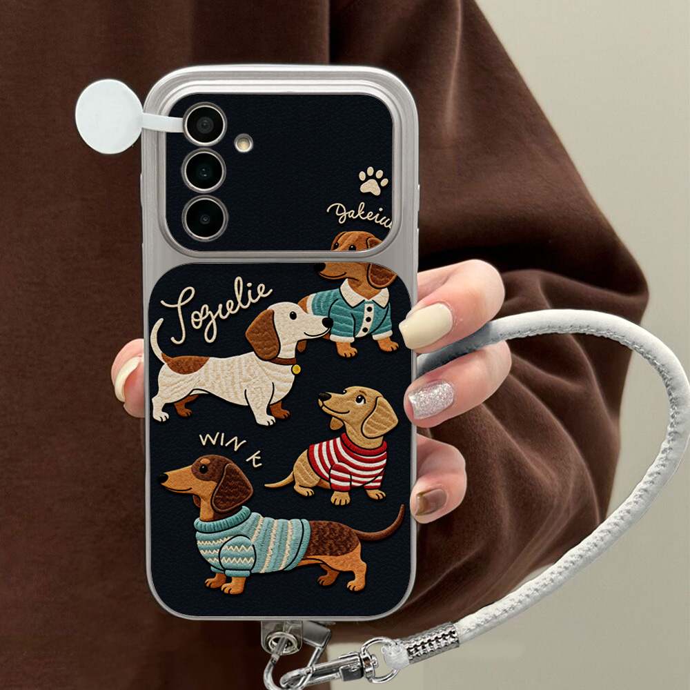 Camera Strap Leather - Custodia per telefono in pelle Lychee