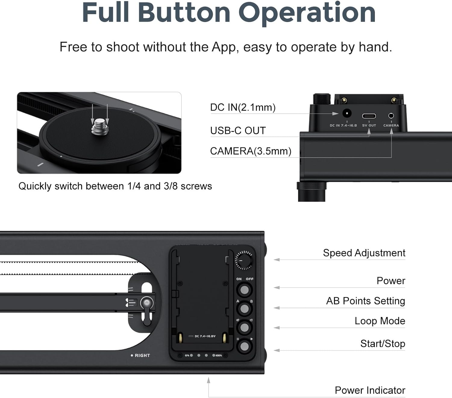 Accsoon Toprig S40 Cursore mot - Camera Slider Rail recensione e prezzo
